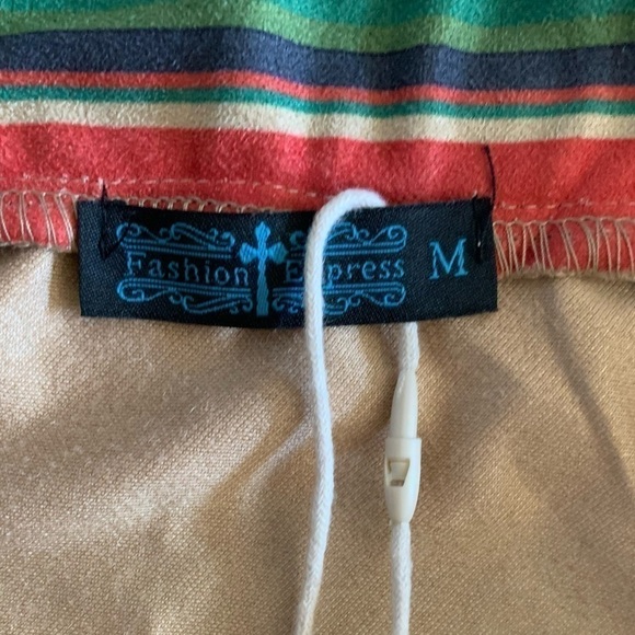 Fashion Express Striped Multicolored Leopard Print Western Mini Skirt - Picture 8 of 9